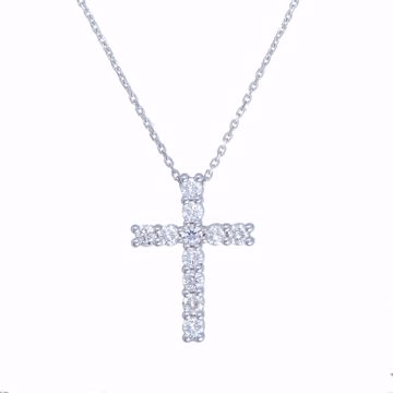 Picture of Classic White Diamond Cross Necklace