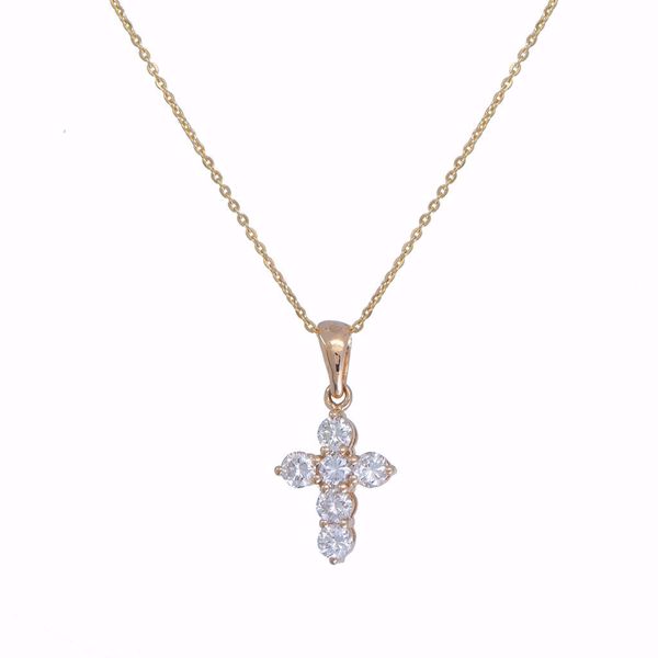 Picture of Simple White Diamond Cross Necklace