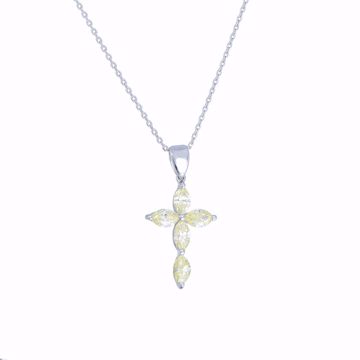 Picture of Fancy Yellow Diamond Cross Necklace