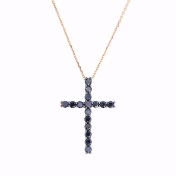 Picture of Classy Black Diamond Cross Necklace