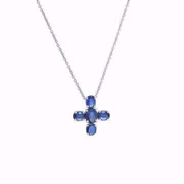 Picture of Classy Sapphire Cross Necklace