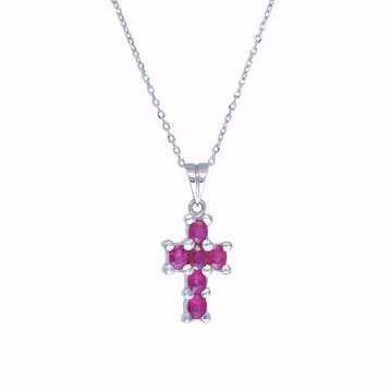 Picture of Classy Ruby Cross Necklace