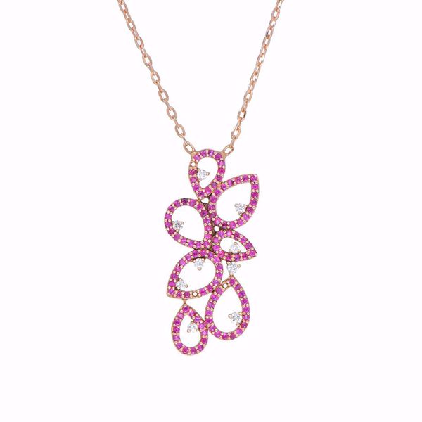 Picture of Trendy Ruby & White Diamond Necklace