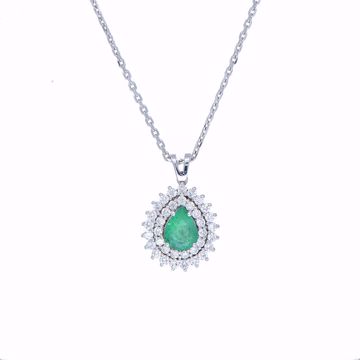 Picture of Classy Emerald & Diamond Necklace