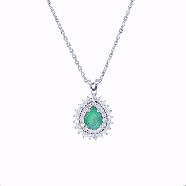 Picture of Classy Emerald & Diamond Necklace