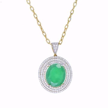 Picture of Elegant Emerald & White Diamond Necklace