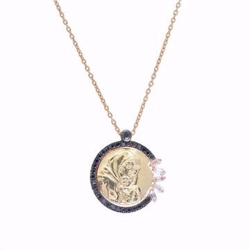 Picture of Diamond Pave Virgin Mary Icon Necklace