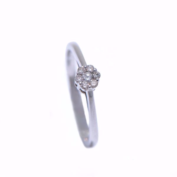 Picture of Beautiful White Diamond Illusion Solitaire Ring