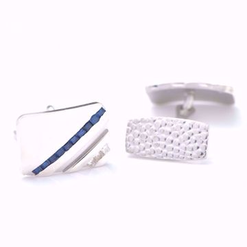 Picture of Classy Diamond & Silver Cufflinks
