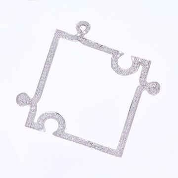 Picture of Cute White Diamond Puzzle Pendant