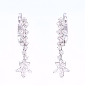 Picture of Fancy Diamond Flower Earrings