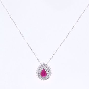 Picture of Charming Ruby & Diamond Necklace